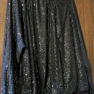 Torrid Black Sequin Midi Skirt